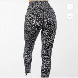Buffbunny Legacy Leggings XS Black Polka Dot Bossy Print High Rise Yoga Gym